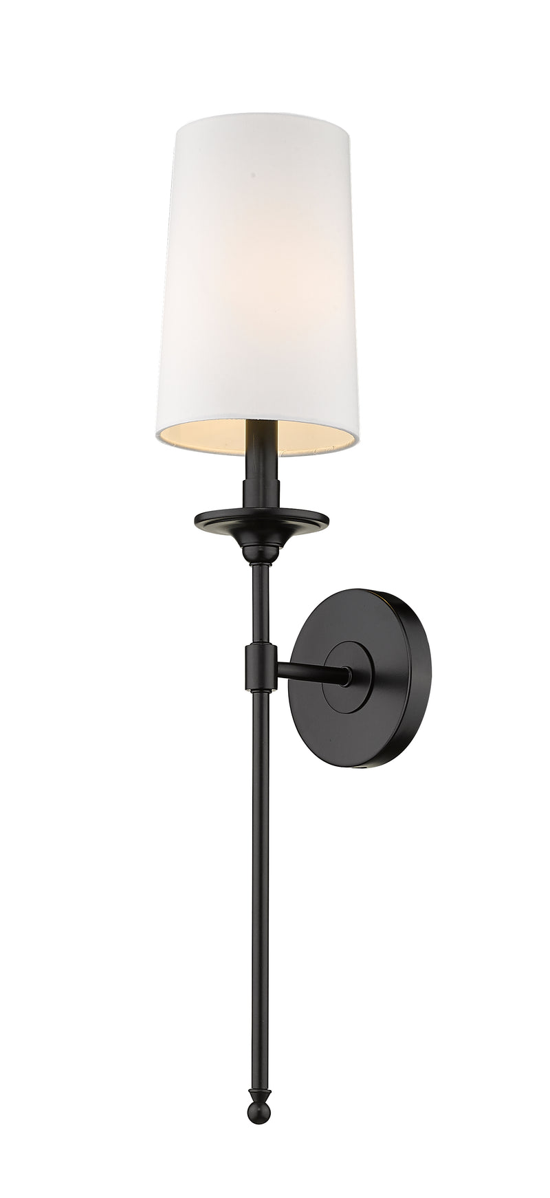 Emily 1 Light 5.5" Wall Sconce, 26" Tall in Matte Black
