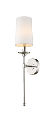 Emily 1 Light 5.5" Wall Sconce, 26" Tall in Polished Nickel