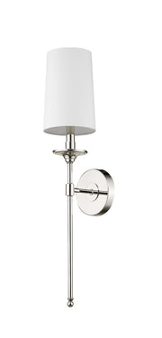 Emily 1 Light 5.5" Wall Sconce, 26" Tall in Polished Nickel
