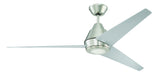 Acadian 1-Light Outdoor Ceiling Fan in Brushed Polished Nickel - Lamps Expo