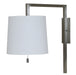 Pin Up Wall Lamp In Satin Nickel with Fine Linen Hardback