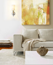 Ella 1 Light 5" Wall Sconce in Brushed Nickel in a room setting