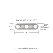 Alice 3-Light Bath Vanity Light in Matte Nickel
