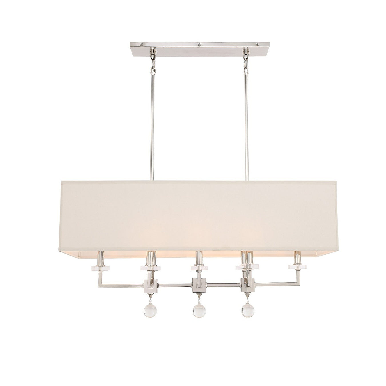 Paxton 8 Light 38" Linear Chandelier in Polished Nickel