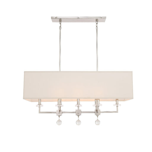 Paxton 8 Light 38" Linear Chandelier in Polished Nickel