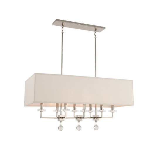Paxton 8 Light 38" Linear Chandelier in Polished Nickel