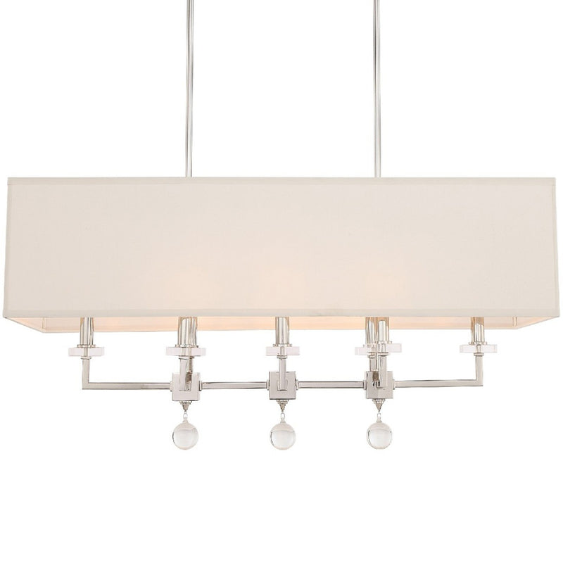 Paxton 8 Light 38" Linear Chandelier in Polished Nickel