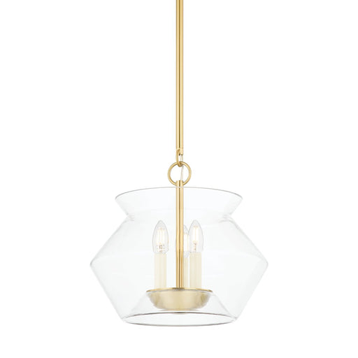 Edmonton 3-Light Lantern Pendant in Aged Brass