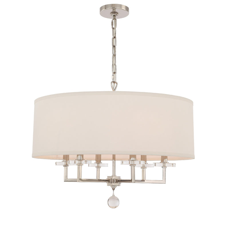 Paxton 6 Light 25.5" Chandelier in Polished Nickel