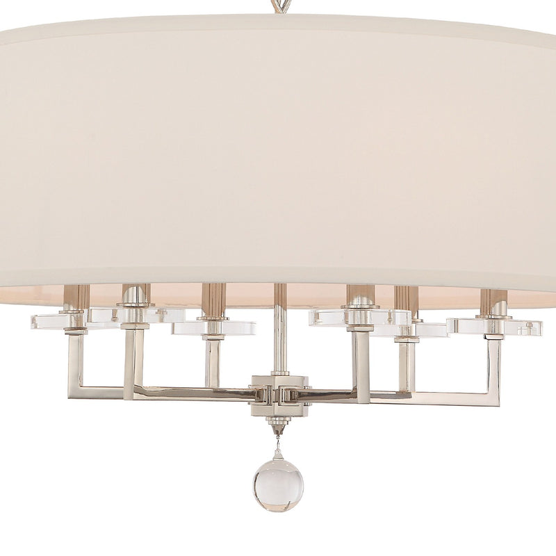 Paxton 6 Light 25.5" Chandelier in Polished Nickel