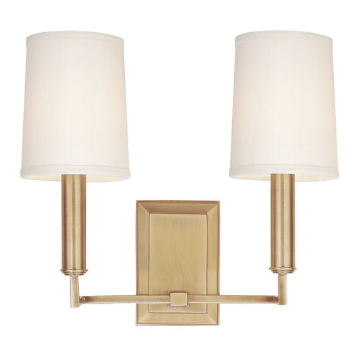 Clinton 2-Light Wall Sconce in Aged Brass