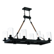 Metuchen 8-Light Linear Chandelier in Bronze - Lamps Expo