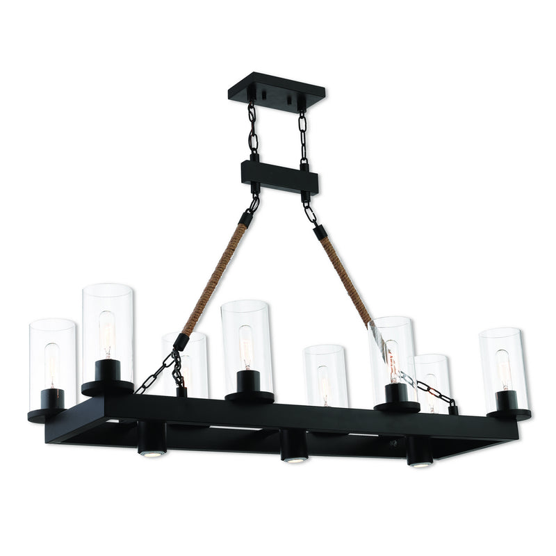 Metuchen 8-Light Linear Chandelier in Bronze - Lamps Expo