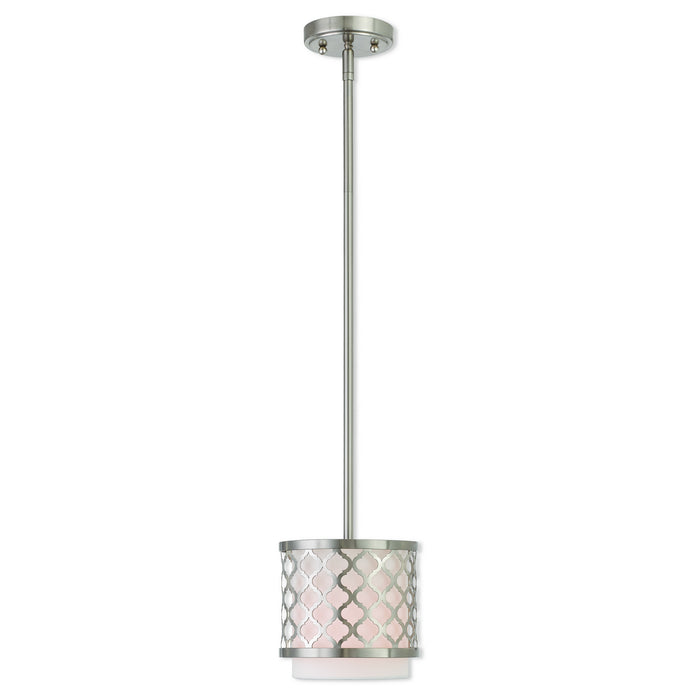 Arabesque 1 Light Mini Pendant in Brushed Nickel