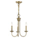 Estate 3 Light Mini Chandelier in Antique Brass