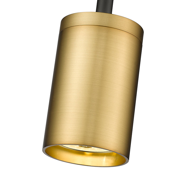 Calumet 2 Light 4.5" Wall Sconce in Matte Black + Olde Brass