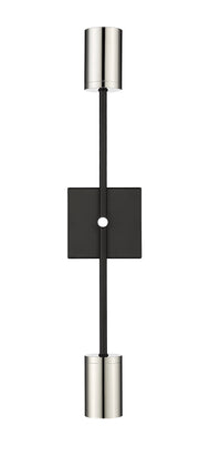 Calumet 2 Light 4.5" Wall Sconce in Matte Black + Polished Nickel