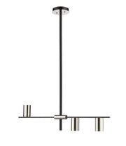 Calumet 3 Light 32" Linear Pendant in Matte Black + Polished Nickel