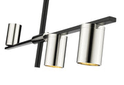 Calumet 3 Light 32" Linear Pendant in Matte Black + Polished Nickel