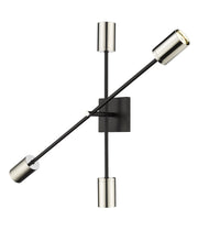 Calumet 4 Light 4.5" Wall Sconce in Matte Black + Polished Nickel