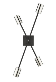 Calumet 4 Light 4.5" Wall Sconce in Matte Black + Polished Nickel