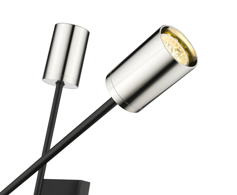 Calumet 4 Light 4.5" Wall Sconce in Matte Black + Polished Nickel