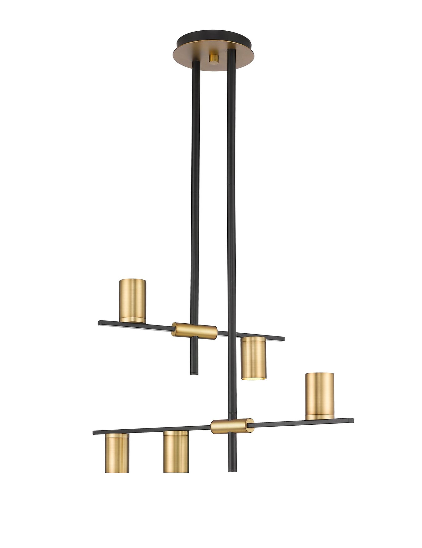 Calumet 5 Light 18" Chandelier in Matte Black + Olde Brass