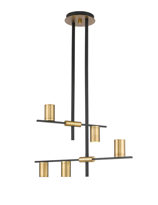 Calumet 5 Light 18" Chandelier in Matte Black + Olde Brass