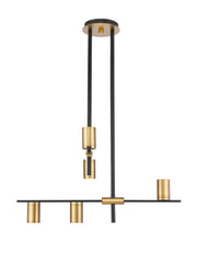 Calumet 5 Light 18" Chandelier in Matte Black + Olde Brass