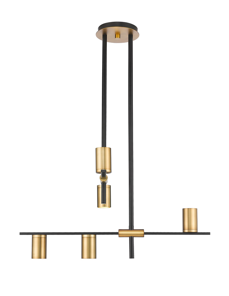 Calumet 5 Light 18" Chandelier in Matte Black + Olde Brass