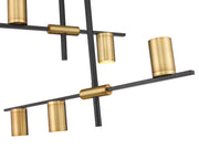 Calumet 5 Light 18" Chandelier in Matte Black + Olde Brass