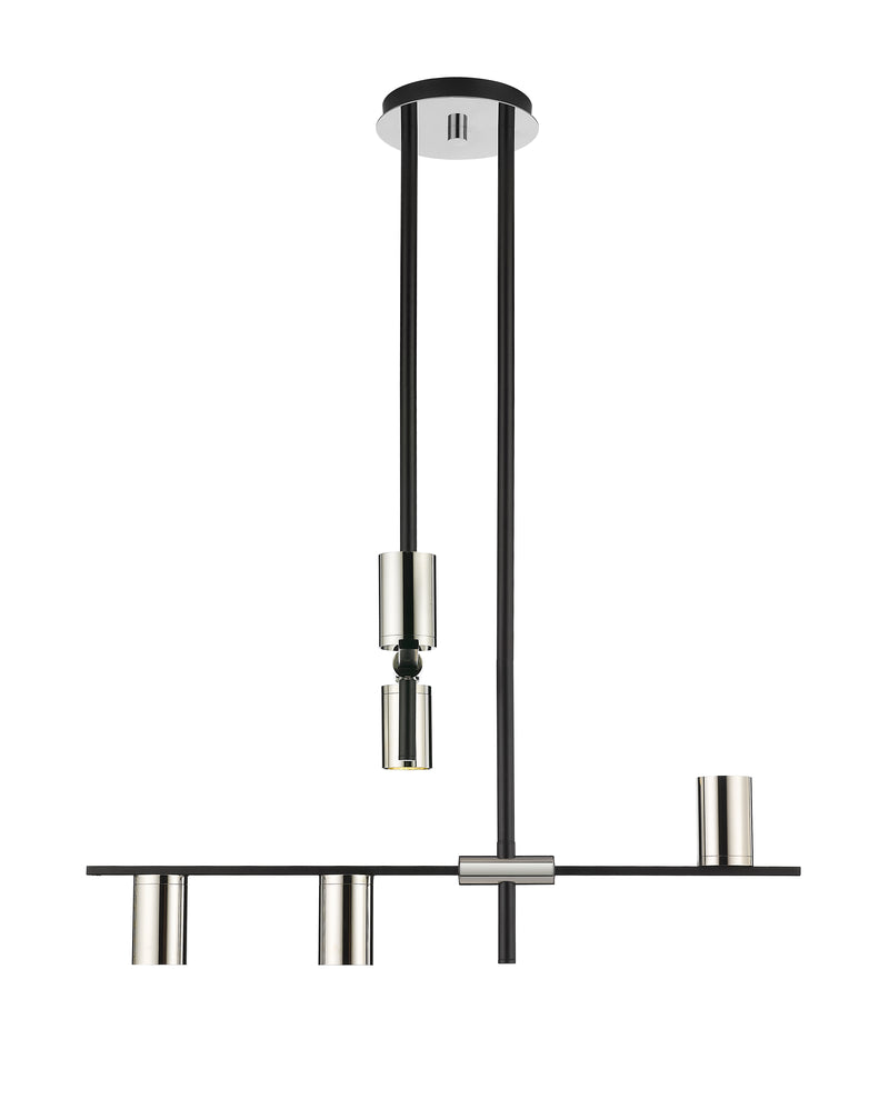 Calumet 5 Light 18" Chandelier in Matte Black + Polished Nickel