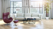 Calumet 5 Light 18" Chandelier in Matte Black + Polished Nickel in a room setting