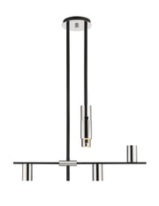 Calumet 6 Light 30" Chandelier in Matte Black + Polished Nickel