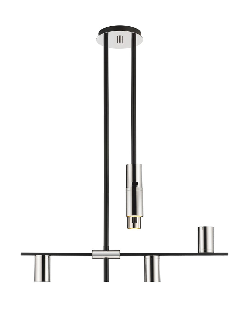 Calumet 6 Light 30" Chandelier in Matte Black + Polished Nickel