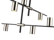 Calumet 6 Light 30" Chandelier in Matte Black + Polished Nickel