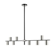 Calumet 8 Light 56" Linear Pendant in Matte Black + Polished Nickel