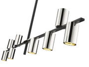 Calumet 8 Light 56" Linear Pendant in Matte Black + Polished Nickel