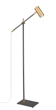 Calumet 1 Light 7" Floor Lamp in Matte Black + Olde Brass