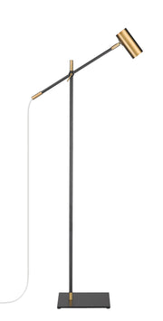 Calumet 1 Light 7" Floor Lamp in Matte Black + Olde Brass