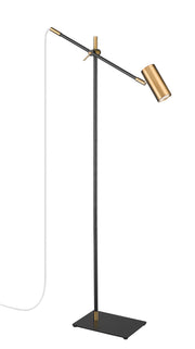 Calumet 1 Light 7" Floor Lamp in Matte Black + Olde Brass