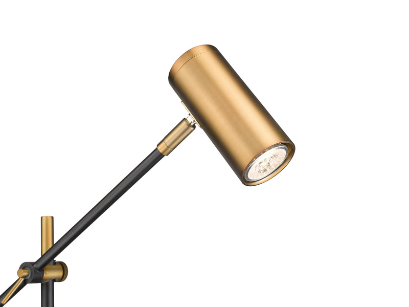 Calumet 1 Light 7" Floor Lamp in Matte Black + Olde Brass