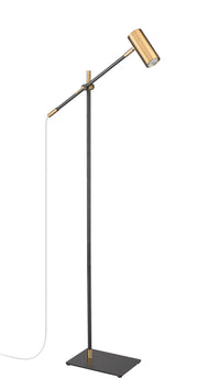 Calumet 1 Light 7" Floor Lamp in Matte Black + Olde Brass
