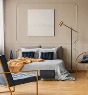 Calumet 1 Light 7" Floor Lamp in Matte Black + Olde Brass in a room setting