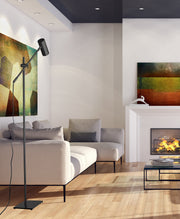 Calumet 1 Light 7" Floor Lamp in Matte Black in a room setting