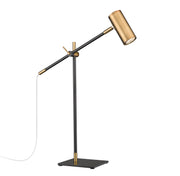 Calumet 1 Light 6" Table Lamp in Matte Black + Olde Brass