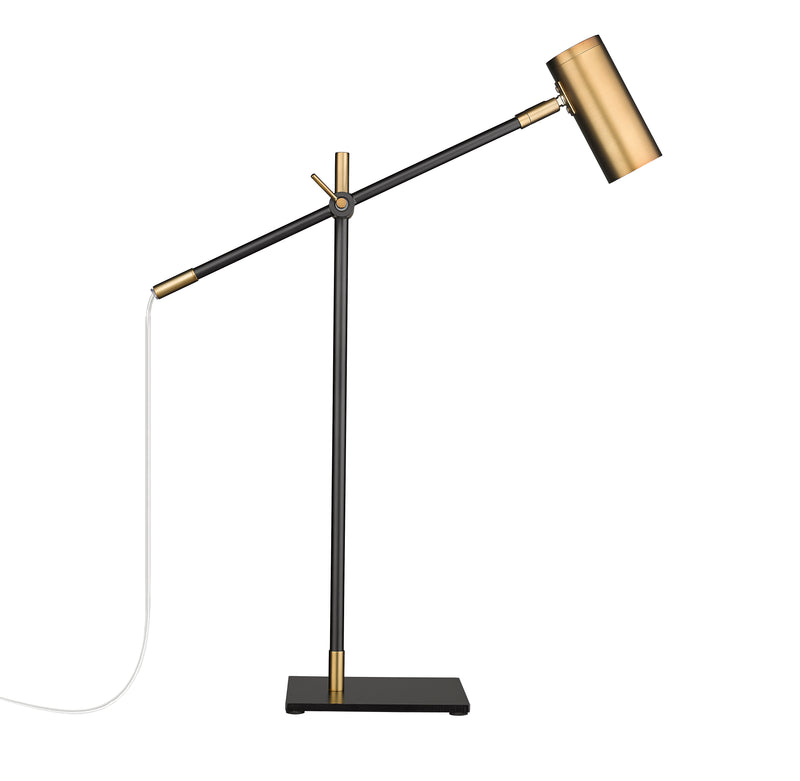 Calumet 1 Light 6" Table Lamp in Matte Black + Olde Brass