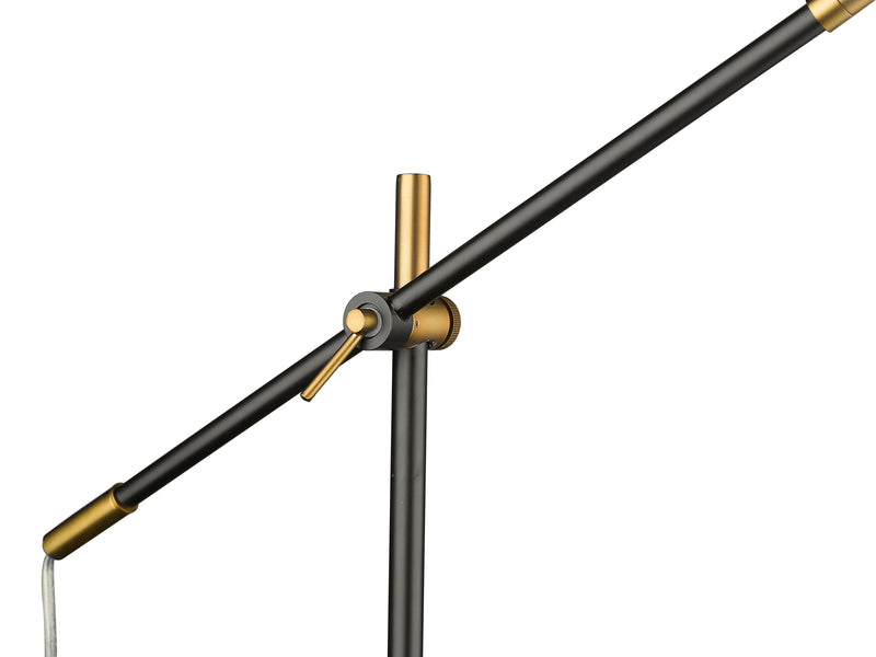 Calumet 1 Light 6" Table Lamp in Matte Black + Olde Brass