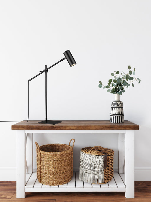 Calumet 1 Light 6" Table Lamp in Matte Black in a room setting