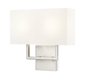 Saxon 2 Light 12" Wall Sconce in Brushed Nickel